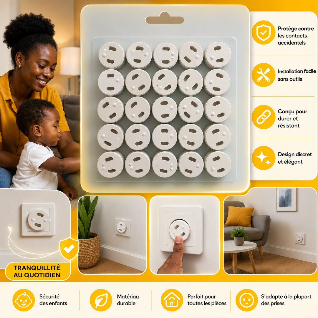 Affiche — Caches Prises de Sécurité pour Enfants - Protège vos Enfants