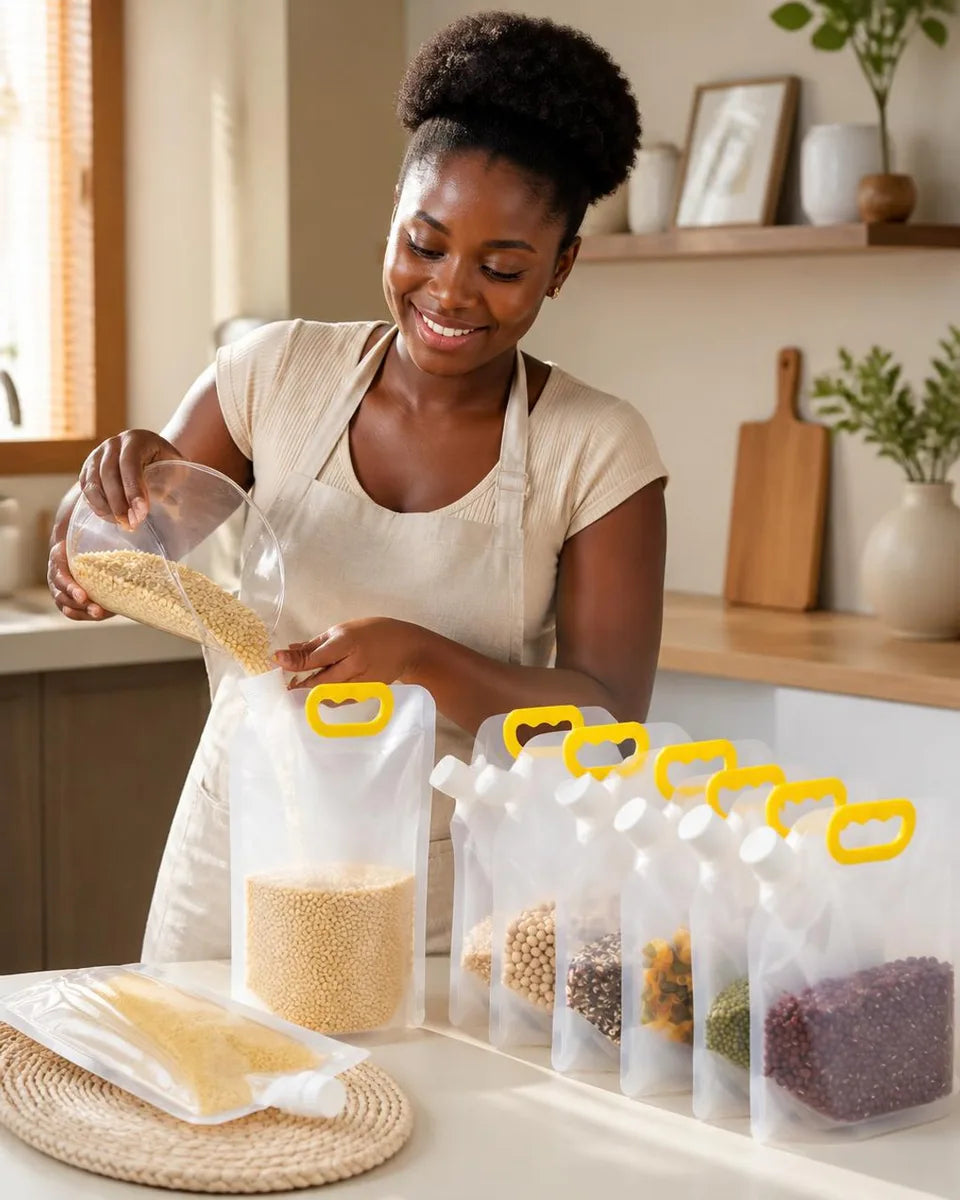 Pack de 10 Sacs de Rangement Hermétiques 1,5L : Cuisine Propre et Aliments Frais au Cameroun
