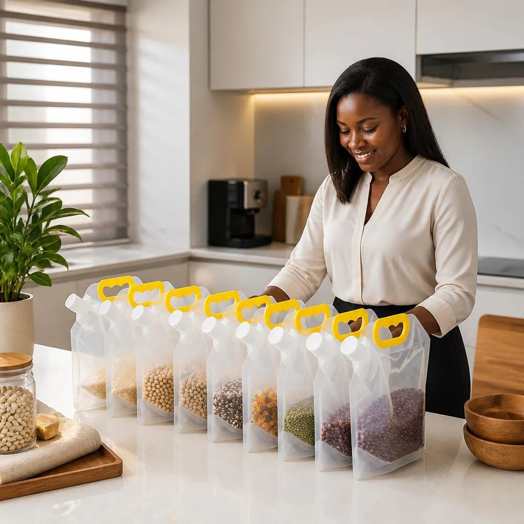 Pack de 10 Sacs de Rangement Hermétiques 1,5L : Cuisine Propre et Aliments Frais au Cameroun