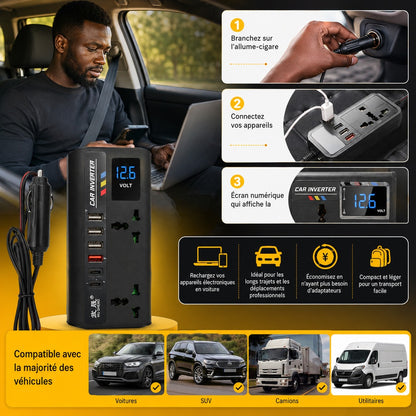 Comment fonctionne le convertisseur auto 12V/24V vers 220V ?